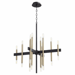 Quorum Luxe 20-LT Chandelier - Noir w/ Aged Brass - 60-20-6980 Quorum Luxe 20-LT Chandelier - Noir w/ Aged Brass - 60-20-6980