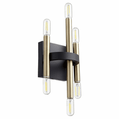 Quorum Luxe 6-LT Wall Mount - Noir w/ Aged Brass - 50-6-6980
