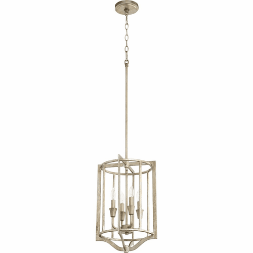 Quorum Marquee 4-LT Pendant - Aged Silver Leaf  - 6814-4-60