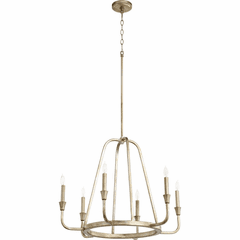 Quorum Marquee 6-LT Chandelier - Aged Silver Leaf  - 6314-6-60