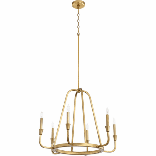 Quorum Marquee 6-LT Chandelier - Gold Leaf  - 6314-6-74
