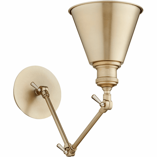 Quorum Metal Cone Wall Mount - Aged Brass - 5391-80
