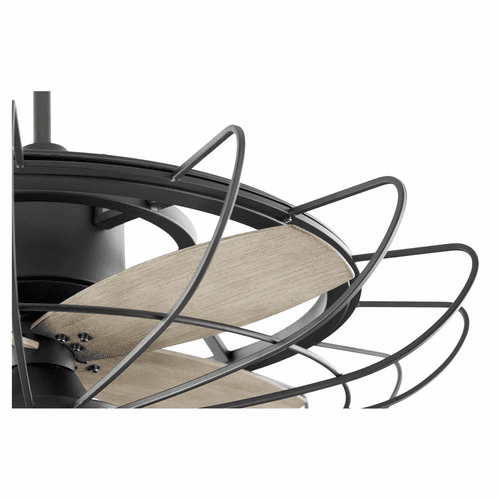 Quorum Mira 4-Blade 30" Damp LED Ceiling Fan - Noir  - 32304-69