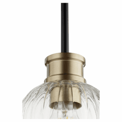 Quorum Monarch 1-LT Pendant - Noir w/ Aged Brass - 310-6980 Quorum Monarch 1-LT Pendant - Noir w/ Aged Brass - 310-6980