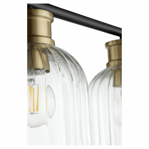 Quorum Monarch 3-LT Bath Vanity Light - Noir w/ Aged Brass - 510-3-6980