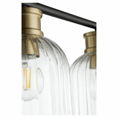 Quorum Monarch 3-LT Bath Vanity Light - Noir w/ Aged Brass - 510-3-6980 Quorum Monarch 3-LT Bath Vanity Light - Noir w/ Aged Brass - 510-3-6980