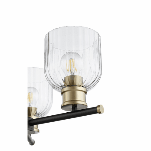 Quorum Monarch 3-LT Chandelier - Noir w/ Aged Brass - 610-3-6980