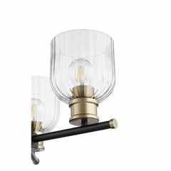 Quorum Monarch 3-LT Chandelier - Noir w/ Aged Brass - 610-3-6980
