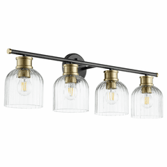 Quorum Monarch 4-LT Bath Vanity Light - Noir w/ Aged Brass - 510-4-6980
