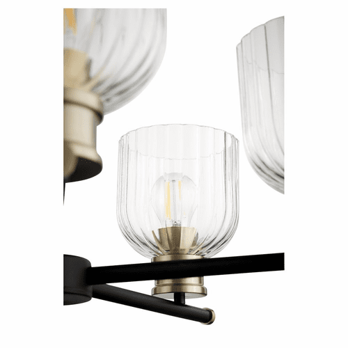 Quorum Monarch 5-LT Chandelier - Noir w/ Aged Brass - 610-5-6980