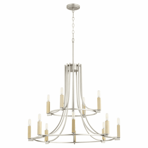 Quorum Olympus 12-LT Chandelier - Satin Nickel  - 696-12-65