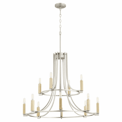 Quorum Olympus 12-LT Chandelier - Satin Nickel  - 696-12-65