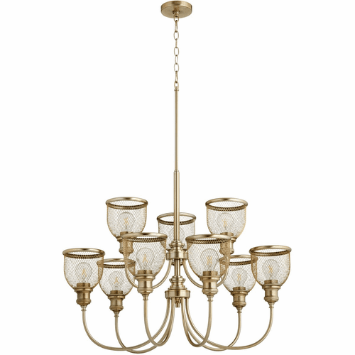 Quorum Omni 9-LT Chandelier - Aged Brass - 6212-9-80