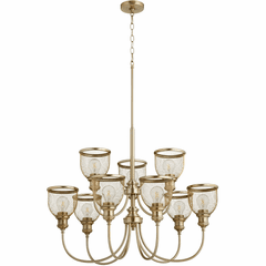 Quorum Omni 9-LT Chandelier - Aged Brass - 6212-9-80