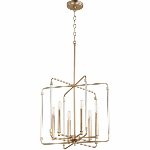 Quorum Optic 6-LT Pendant - Aged Brass - 6114-6-80