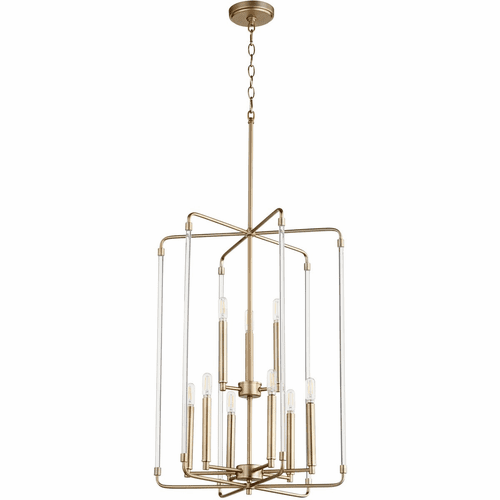 Quorum Optic 9-LT Entry Light - Aged Brass - 8114-9-80