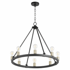 Quorum Paxton 8-LT Chandelier - Noir w/Aged Brass - 64-8-6980