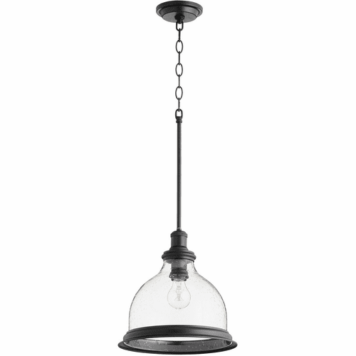 Quorum Pendant with Ring - Noir W/ Clear/Seeded - 6193-12-69