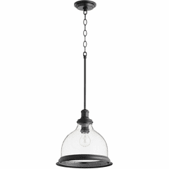 Quorum Pendant with Ring - Noir W/ Clear/Seeded - 6193-12-69