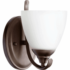 Quorum Powell 1-LT Wall Bracket - Oiled Bronze W/ Satin Opal - 5508-1-86