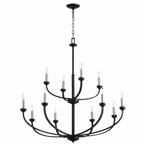 Quorum Reyes 12-LT Chandelier - Noir  - 6160-12-69
