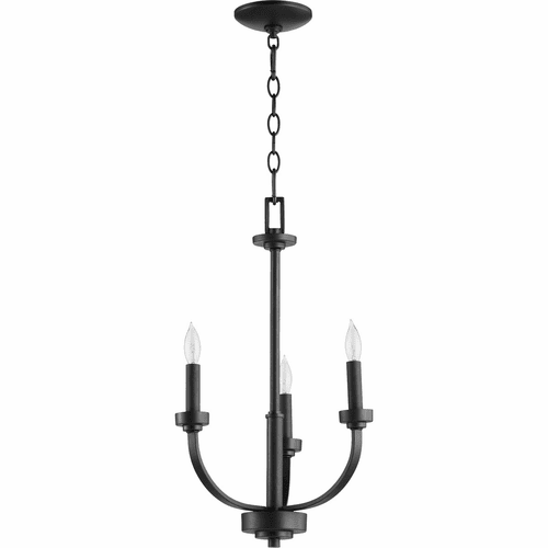 Quorum Reyes 3-LT Candle Chandelier - Noir - 6160-3-69