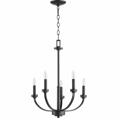 Quorum Reyes 5-LT Candle Chandelier - Noir - 6160-5-69
