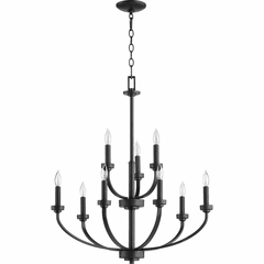 Quorum Reyes 9-LT Candle Chandelier - Noir - 6160-9-69