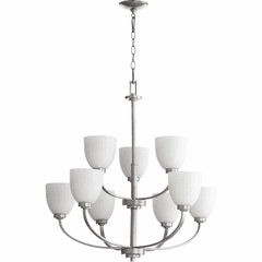 Quorum Reyes 9-LT Chandelier - Classic Nickel - 6060-9-64