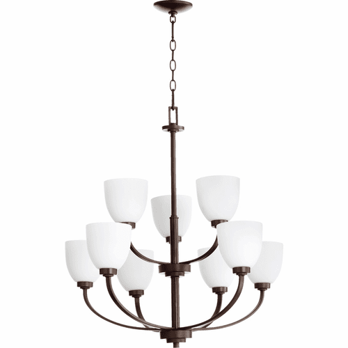 Quorum Reyes 9-LT Chandelier - Oiled Bronze - 6060-9-86