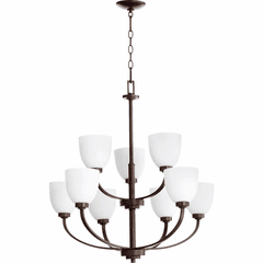 Quorum Reyes 9-LT Chandelier - Oiled Bronze - 6060-9-86