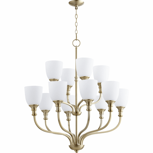 Quorum Richmond 12-LT Chandelier - Aged Brass - 6811-12-80