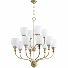 Quorum Richmond 12-LT Chandelier - Aged Brass - 6811-12-80