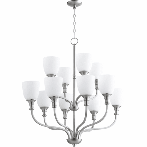 Quorum Richmond 12-LT Chandelier - Satin Nickel - 6811-12-65