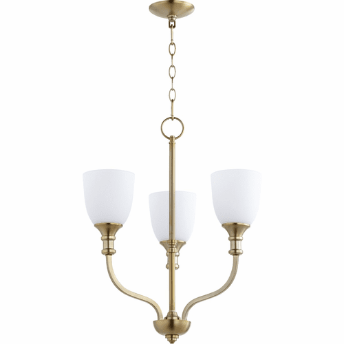 Quorum Richmond 3-LT Chandelier - Aged Brass - 6811-3-80