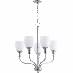Quorum Richmond 5-LT Chandelier - Satin Nickel - 6811-5-65 Quorum Richmond 5-LT Chandelier - Satin Nickel - 6811-5-65