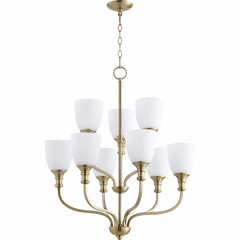 Quorum Richmond 9-LT Chandelier - Aged Brass - 6811-9-80