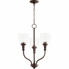 Quorum Richmond Chandelier - Oiled Bronze W/ Clear/Seeded - 6811-3-186