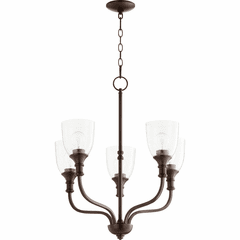 Quorum Richmond Chandelier - Oiled Bronze W/ Clear/Seeded - 6811-5-186 Quorum Richmond Chandelier - Oiled Bronze W/ Clear/Seeded - 6811-5-186