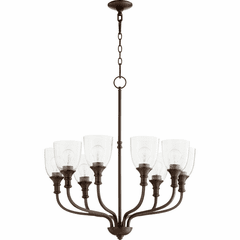 Quorum Richmond Chandelier - Oiled Bronze W/ Clear/Seeded - 6811-8-186 Quorum Richmond Chandelier - Oiled Bronze W/ Clear/Seeded - 6811-8-186