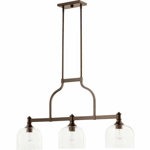Quorum Richmond Down - Oiled Bronze W/ Clear/Seeded - 6611-3-186