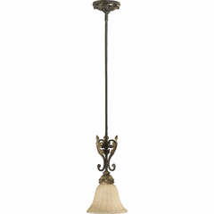 Quorum Rio Salado 1-LT Min Pendant - Toasted Sienna With Mystic Silver - 3157-44