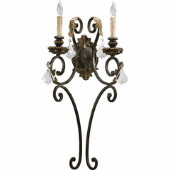 Quorum Rio Salado 2-LT Wall Mount - Toasted Sienna With Mystic Silver - 5357-2-44