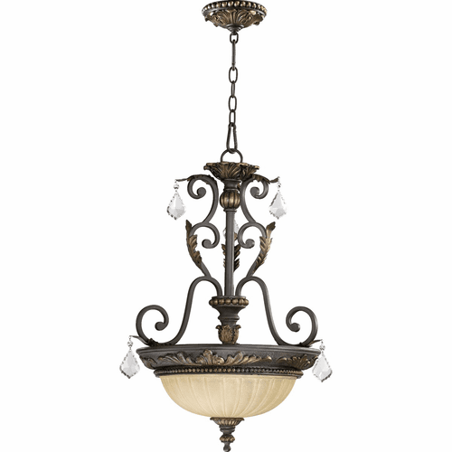 Quorum Rio Salado 3-LT Pendant - Toasted Sienna With Mystic Silver - 8057-3-44