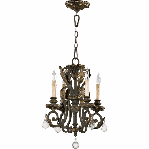 Quorum Rio Salado 4-LT Chandelier - Toasted Sienna With Mystic Silver - 6157-4-44