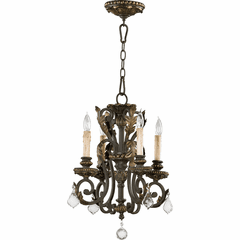 Quorum Rio Salado 4-LT Chandelier - Toasted Sienna With Mystic Silver - 6157-4-44