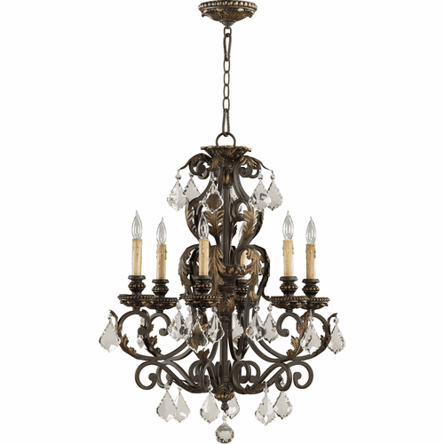 Quorum Rio Salado 6-LT Chandelier - Toasted Sienna With Mystic Silver - 6157-6-44