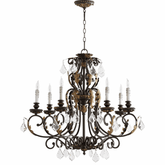 Quorum Rio Salado 8-LT Chandelier - Toasted Sienna With Mystic Silver - 6157-8-44