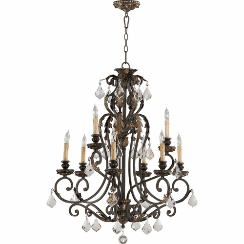 Quorum Rio Salado 9-LT Chandelier - Toasted Sienna With Mystic Silver - 6157-9-44
