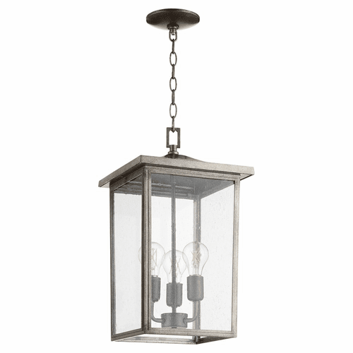 Quorum Riverside 11" 3-LT Pendant - Weathered Zinc  - 723-11-37